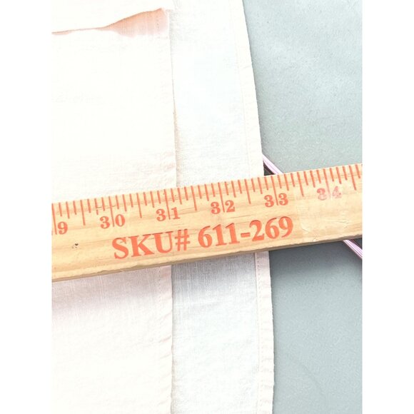 Linen Blend Oversized Shirt One Size Cream Button Front Short Sleeve Pocket Loos - Picture 5 of 5